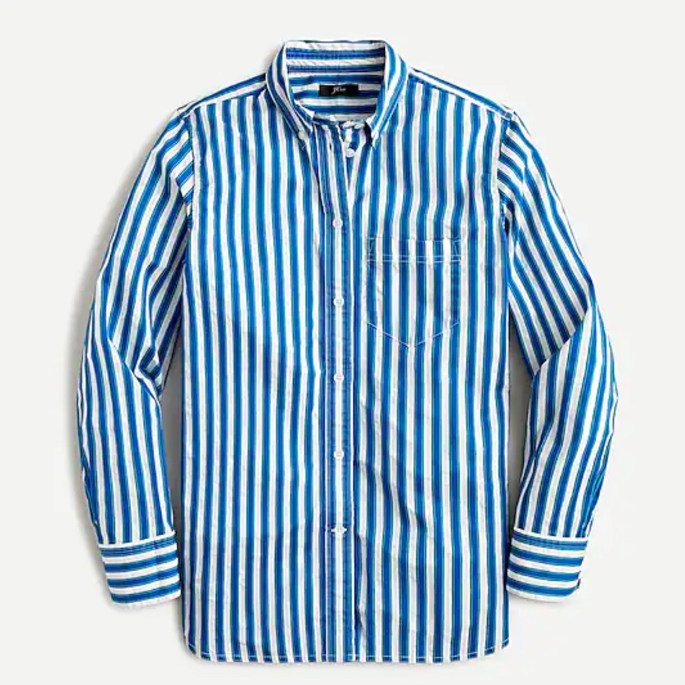 J CREW Classic-fit shirt in textured stripe womens size 8